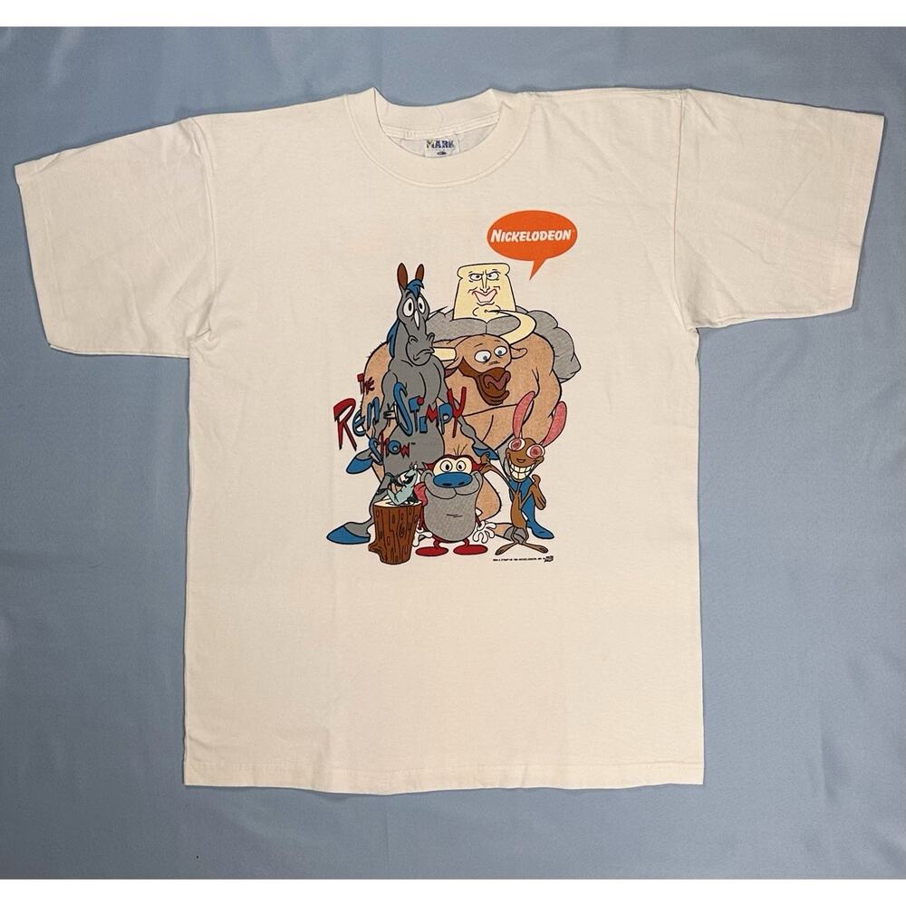 Vintage 1994 Ren & Stimpy Comic Images Double Sided Tee USA L